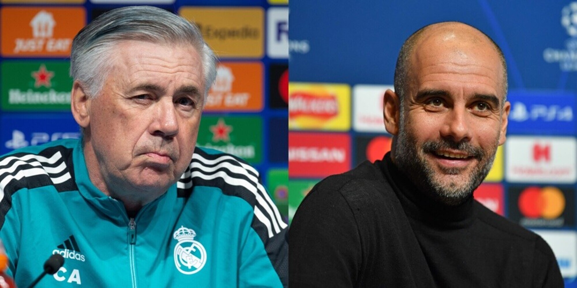 Champions, Ancelotti e Guardiola presentano il big match Real Madrid-City