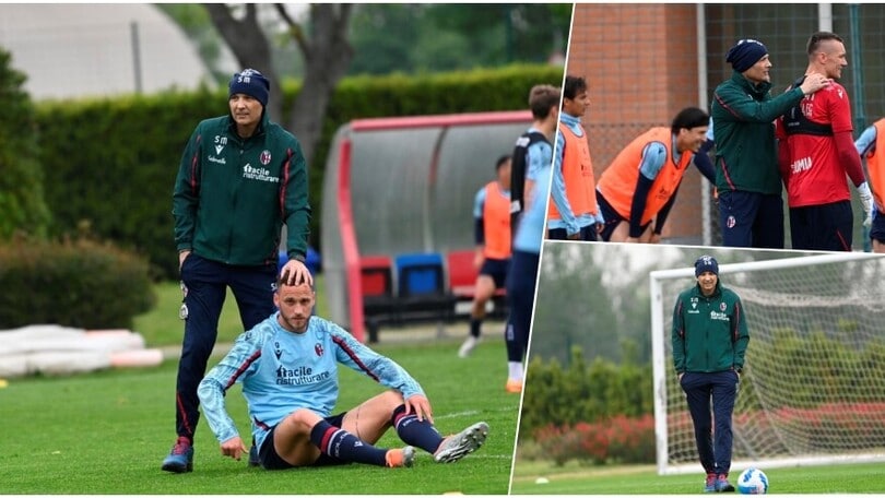 Mihajlovic guida l'allenamento del Bologna: emozione tra i giocatori