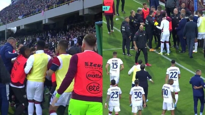Caos Salernitana-Cagliari: rissa dopo il rigore di Verdi