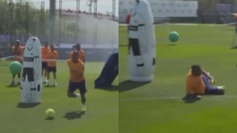 Dani Alves e la fuga dalle palle volanti...