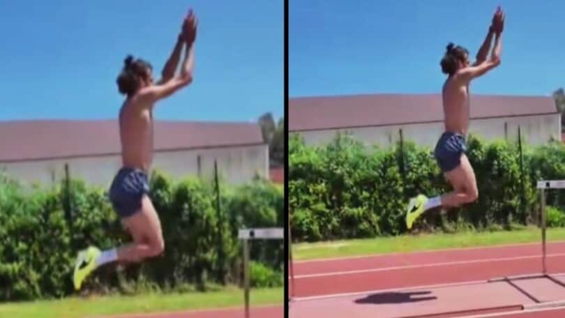 L’allenamento incredibile di  Tamberi