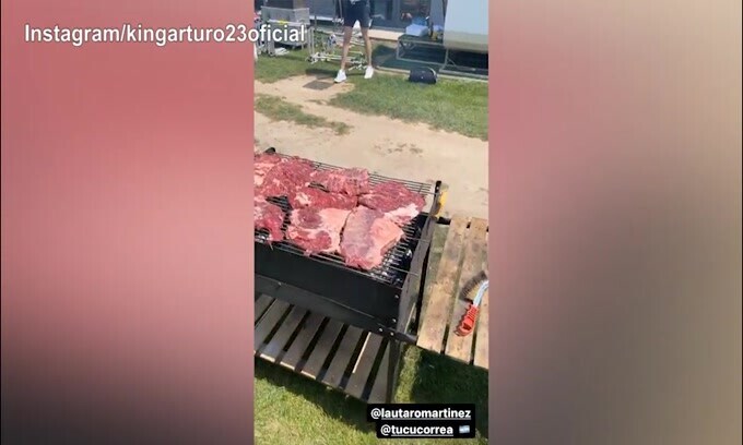 Inter, grigliata di carne in salsa sudamericana