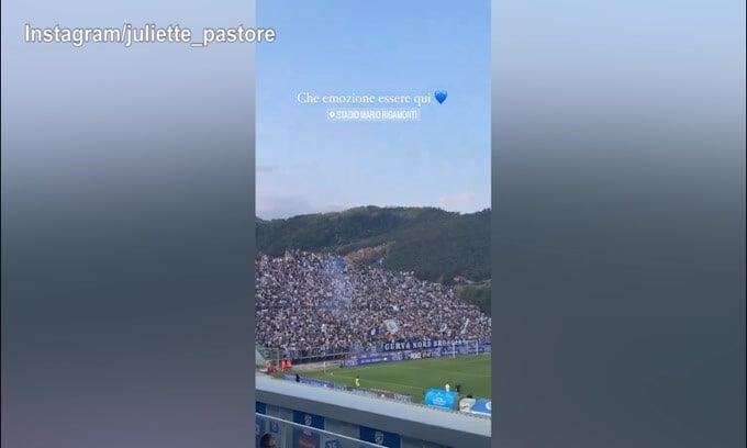 Brescia-Monza, Tonali e fidanzata presenti