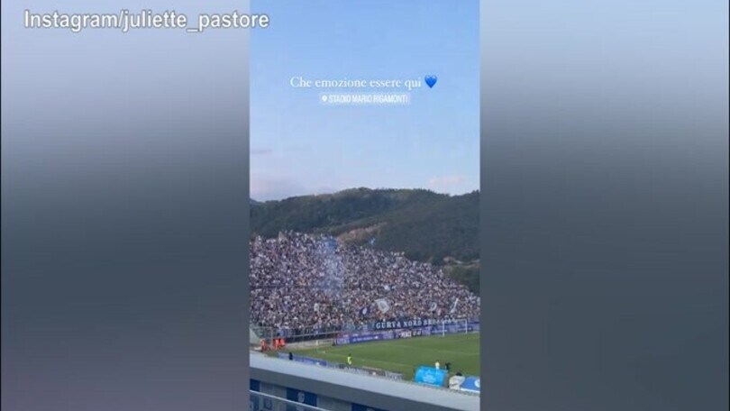 Brescia-Monza, Tonali e fidanzata presenti