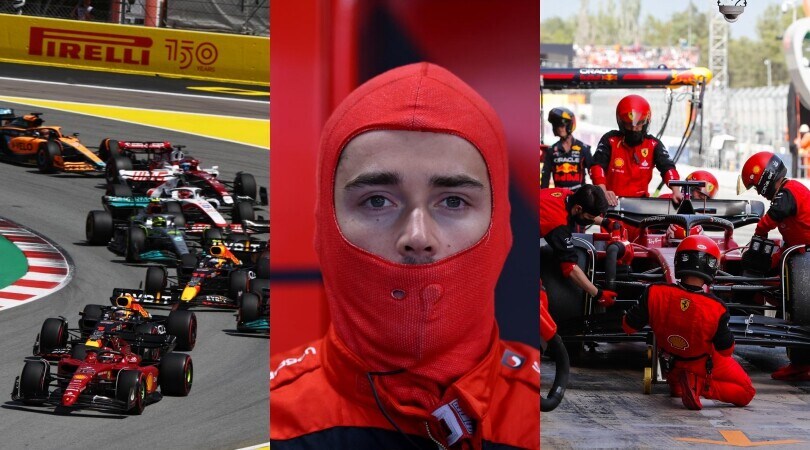 Leclerc, ritiro da incubo per la Ferrari al GP di Spagna: la fotosequenza