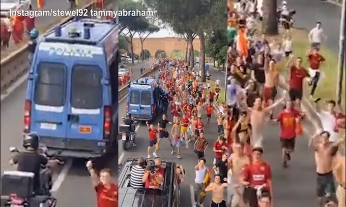 Festa Roma, delirio sul pullman