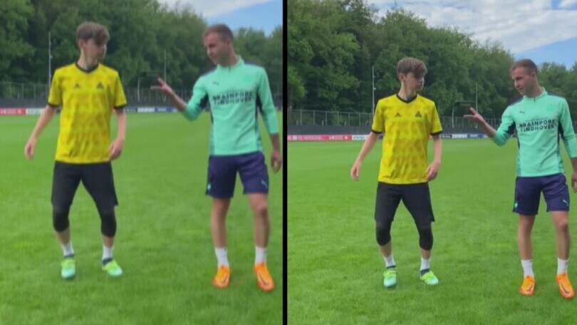 Goetze e il freestyler...che show con il telefono!