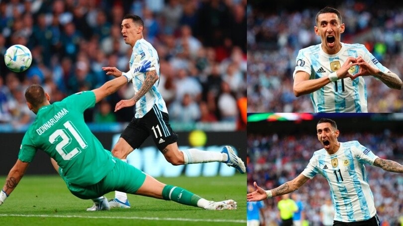Italia-Argentina, che gol di Di Maria: cucchiaio e super esultanza