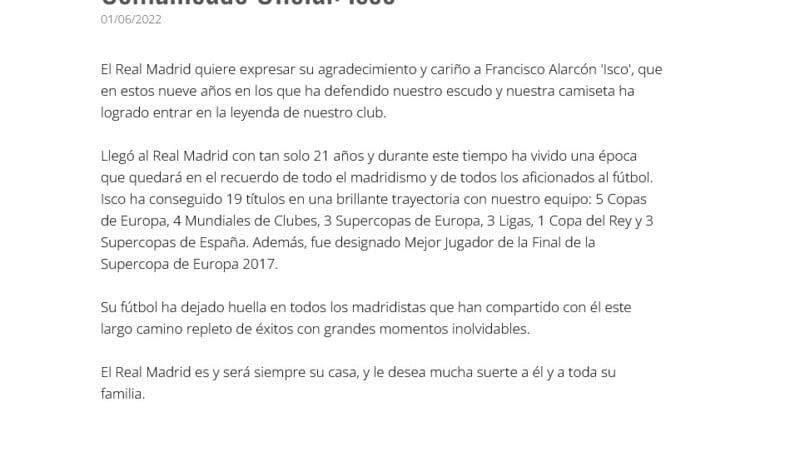 Real, addio ad Isco. Idea Roma?