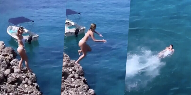 Diletta Leotta, ecco il tuffo della sirenetta