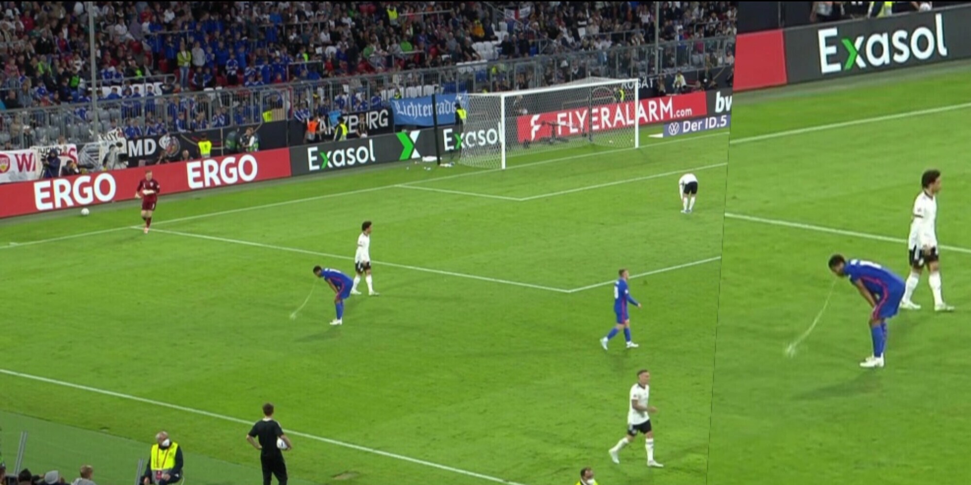 Bellingham si sente male durante Germania-Inghilterra e vomita in campo