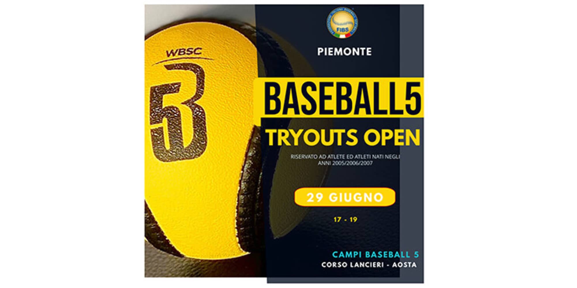 FIBS Piemonte: try-out open per gli Europei U17 baseball 5 di Sofia
