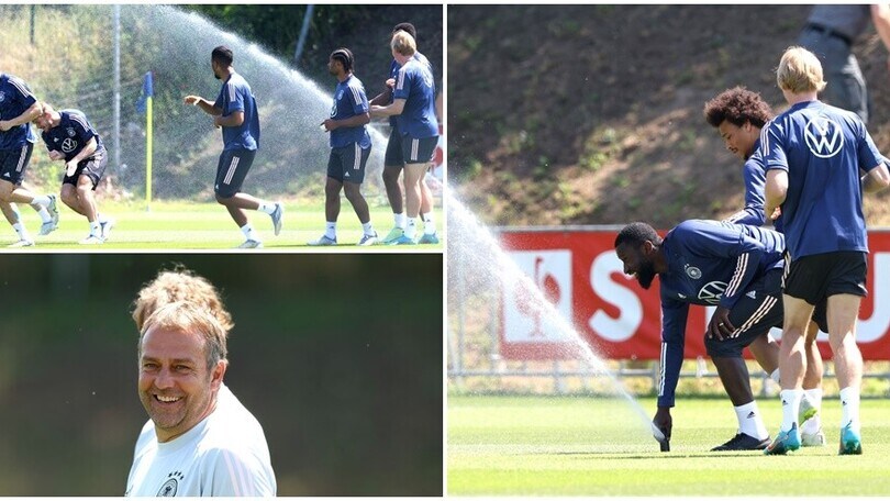 Germania, allenamento 'bagnato' prima dell'Italia: Rudiger mattatore