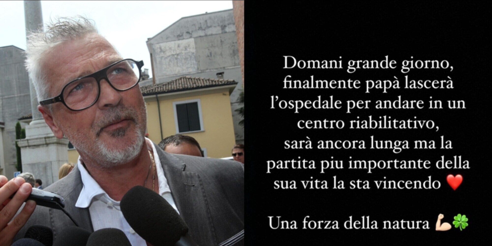 Tacconi, la gioia del figlio Andrea: "Papà pronto per il centro riabilitativo"