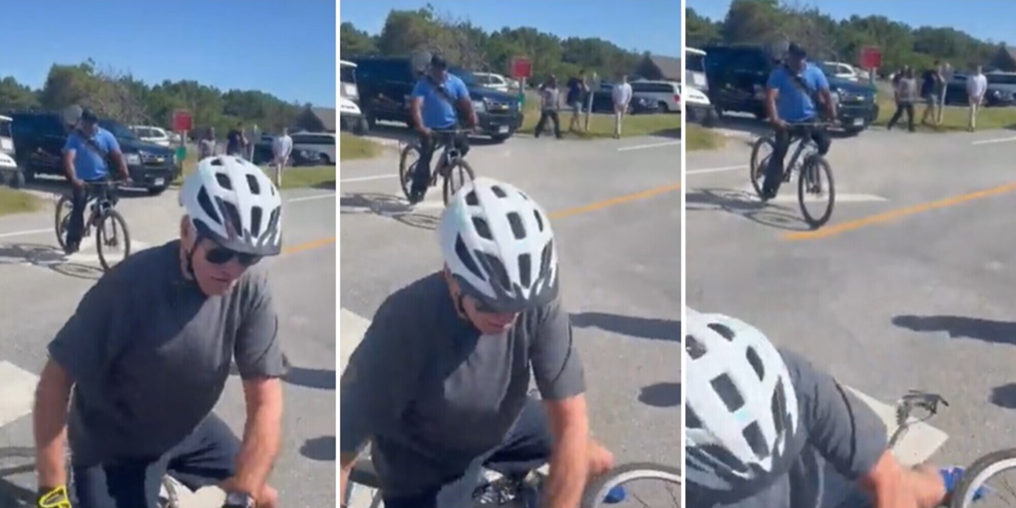 Biden cade in bicicletta, poi si rialza e sorride: "Sto bene"