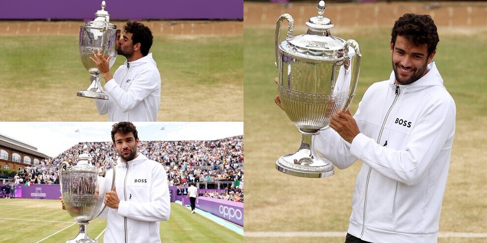 Berrettini, le immagini del trionfo al Queen's: la premiazione