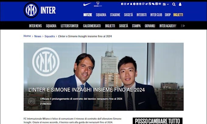 Ufficiale, Inter: Inzaghi ha rinnovato fino al 2024