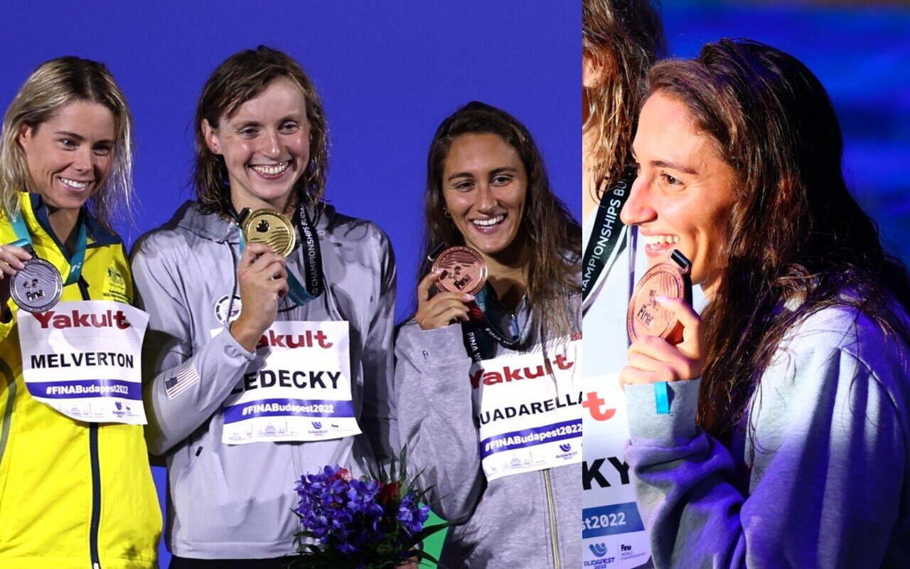 Bronzo Quadarella negli 800 sl, la premiazione a Budapest