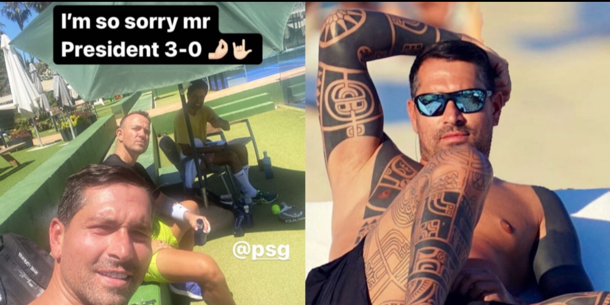 Borriello sfida Al Khelaïfi a padel: "Scusa presidente, 3-0"