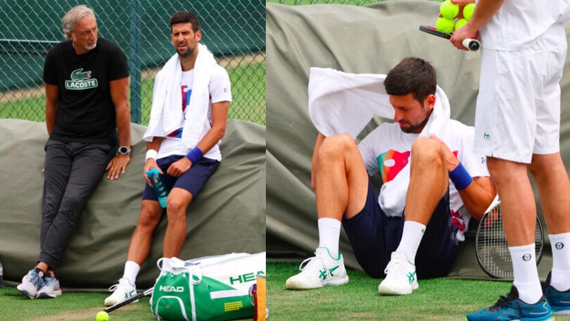 Djokovic fatica in allenamento: l'obiettivo è il 7° trionfo a Wimbledon