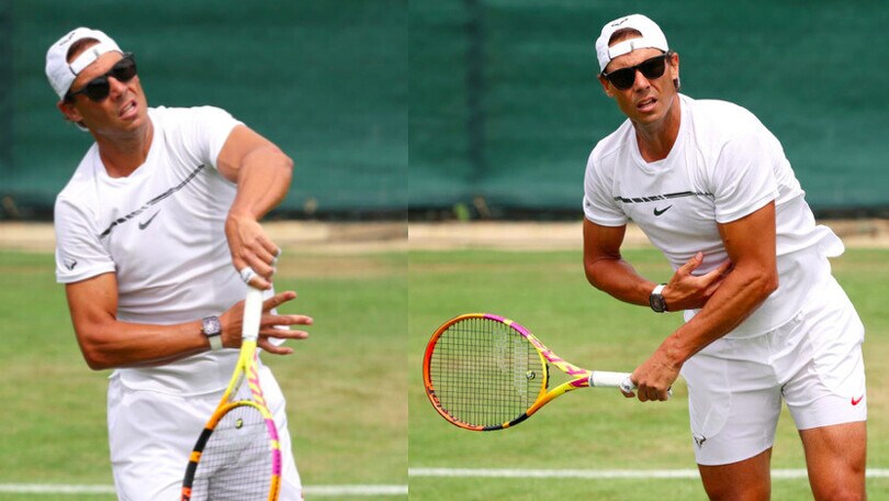 Wimbledon, Nadal si allena con gli occhiali da sole