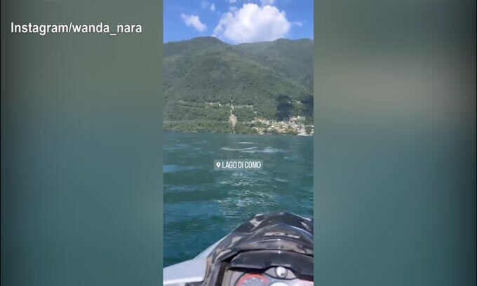 Wanda Nara: che sprint sulla moto d'acqua