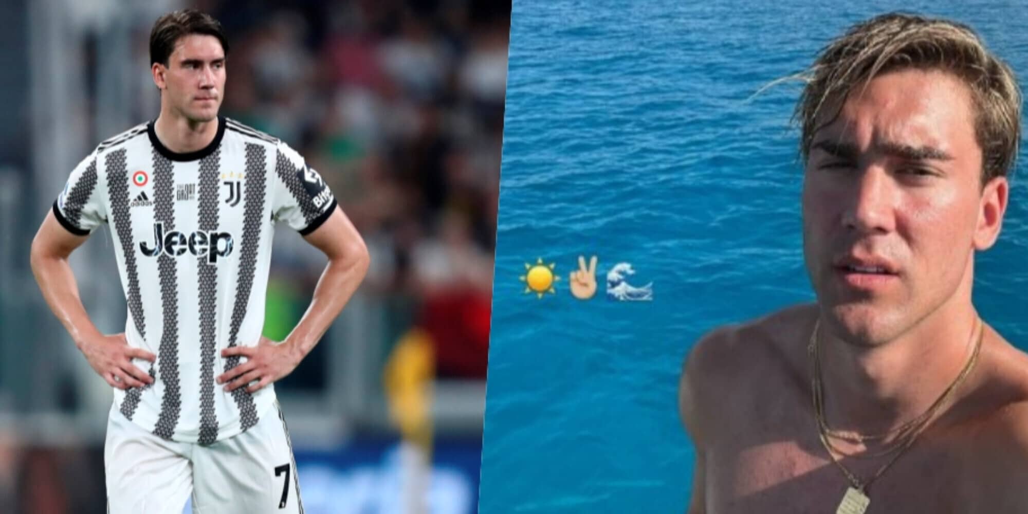 Vlahovic, relax a Ibiza con la Juve nei pensieri
