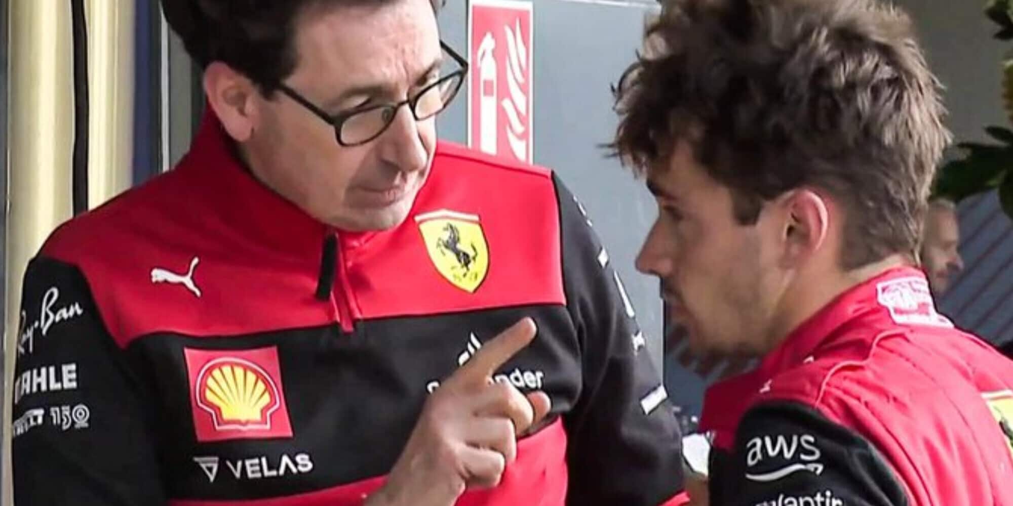 Ferrari, quel dito di Binotto su Leclerc prima delle interviste. Ecco cosa gli ha detto