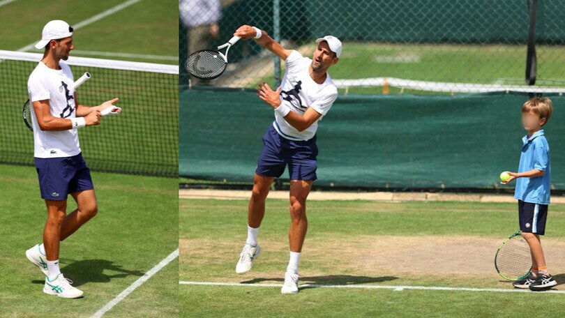 Wimbledon, Djokovic si 'allena' con il figlio Stefan