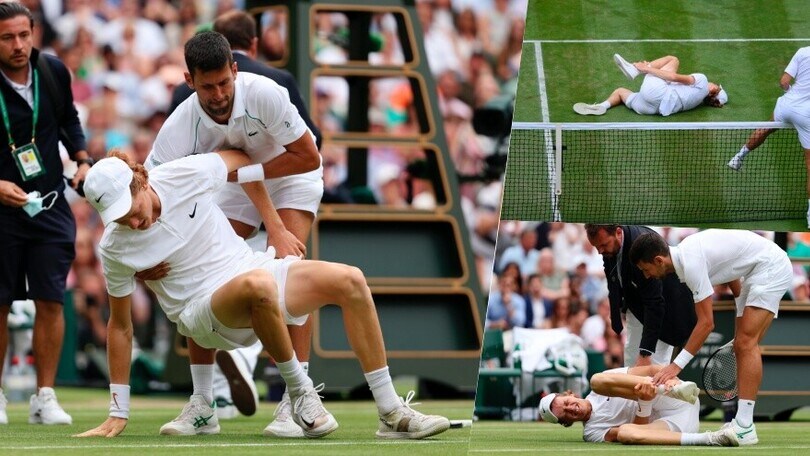 Djokovic, gesto da campione: aiuta Sinner e Wimbledon applaude