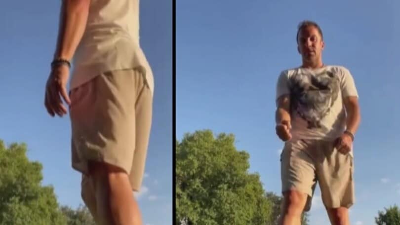 Del Piero, che pallonata! La colpa è del figlio Tobias...