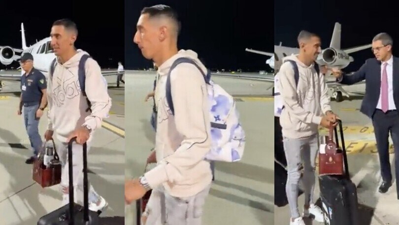 Juve, Di Maria è atterrato a Torino