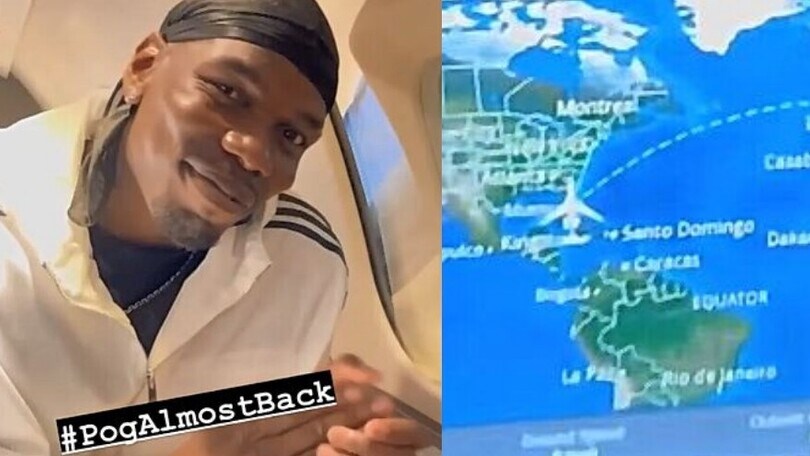 Juve, Pogba show in aereo: carica i tifosi in italiano