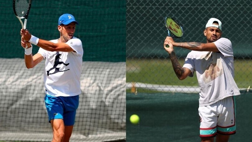 Wimbledon, Djokovic e Kyrgios pronti alla finale: l'allenamento