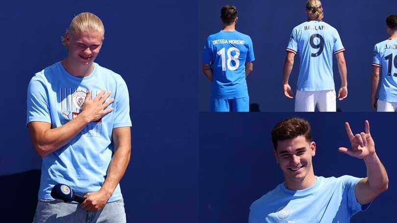 Parte la nuova stagione del City: Haaland e Alvarez presentati ufficialmente