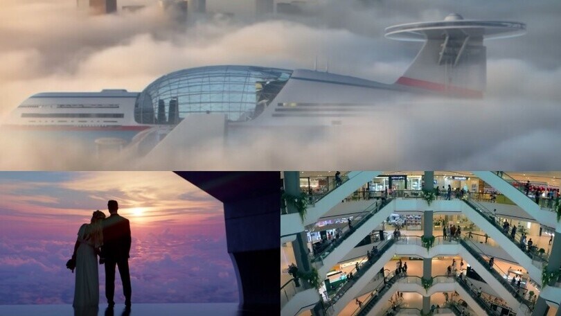 Sky Cruise, l'aereo con hotel e piscine che può stare in cielo per anni