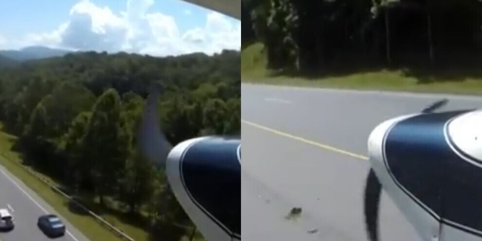 Si spegne il motore dell'aereo, il pilota atterra... in autostrada!