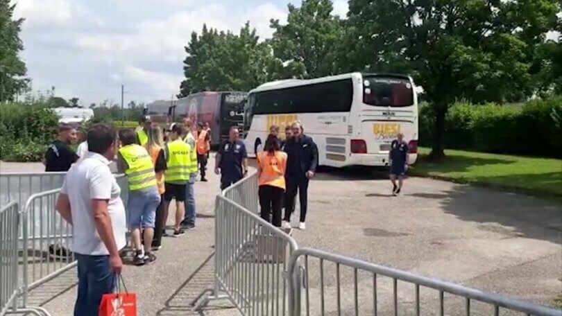 L'arrivo dei granata per la sfida contro l'Eintracht