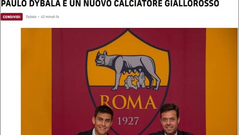 Ora è ufficiale: Dybala è della Roma