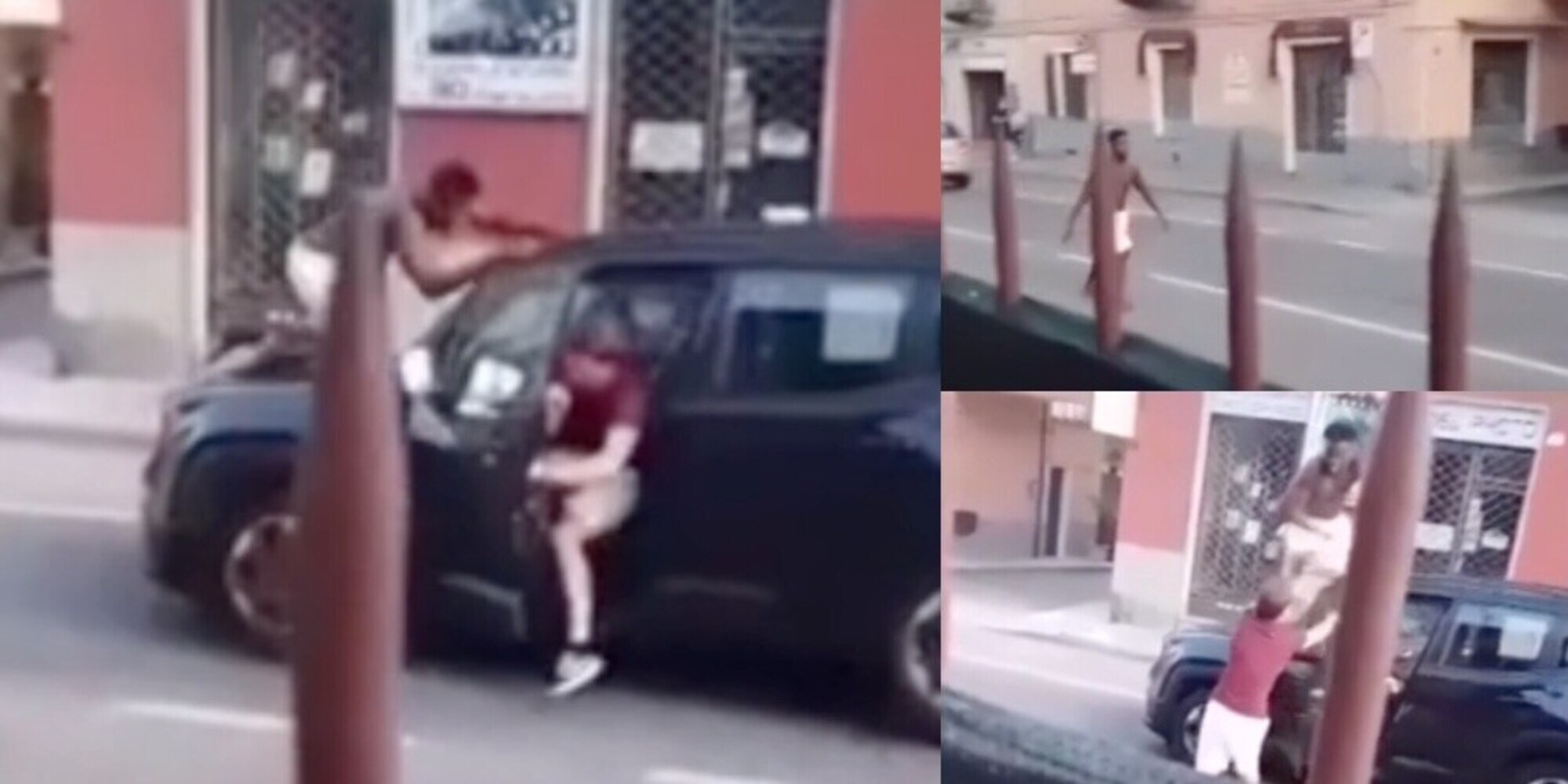 Torino, terrore in strada: folle salta su una Jeep per prenderla a pugni VIDEO
