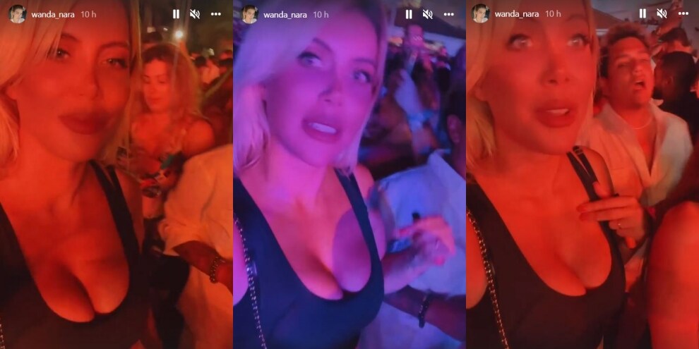 Wanda Nara canta e balla al concerto di Ozuna