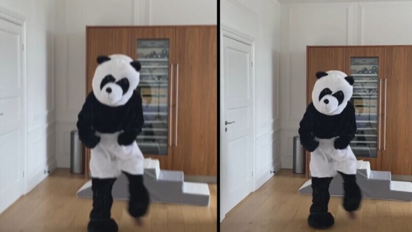 Evra, questa volta diventa un panda danzante...