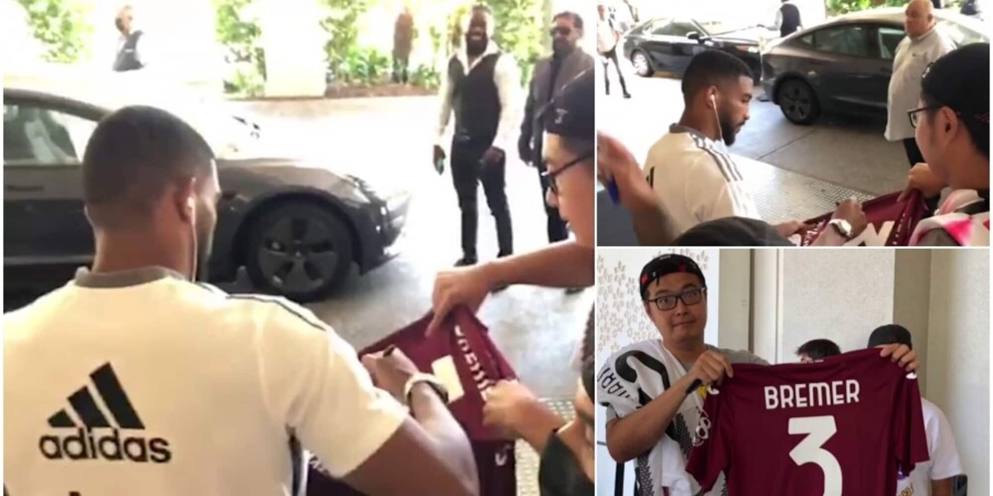 Juve a Los Angeles: Bremer e quella maglia del Toro, la autografa?