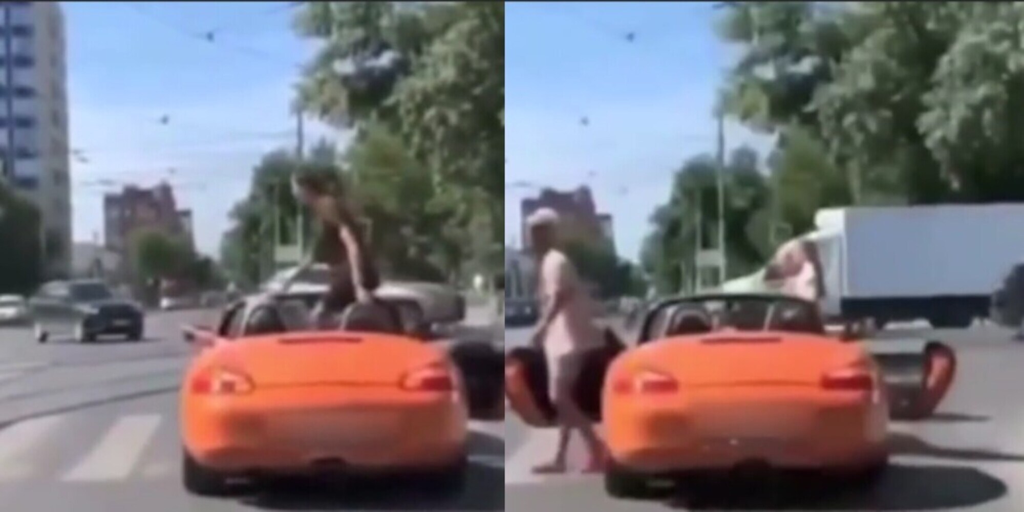 L'auto non lo fa attraversare sulle strisce: il pedone gli dà una bella lezione
