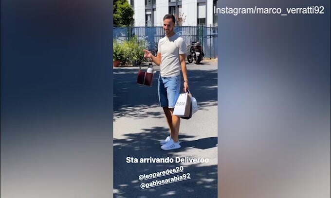 Verratti scherza con Sanabria: "Sta arrivando Deliveroo"