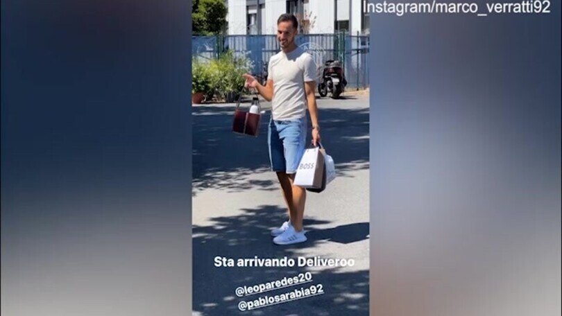 Verratti scherza con Sanabria: "Sta arrivando Deliveroo"