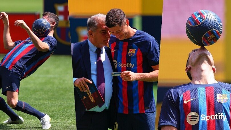 Barcellona, show di Lewandowski alla presentazione!