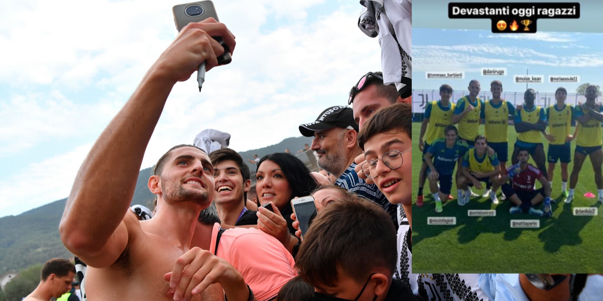 Rabiot si trasforma con i tifosi: «Juve, viva la tradizione». E mette il cuore