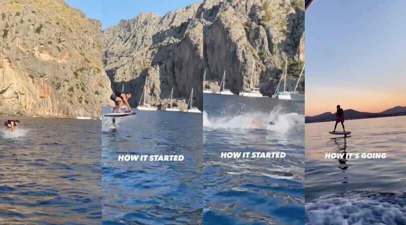 Carlos Sainz, cavalcare le onde con il wakeboard è un disastro!
