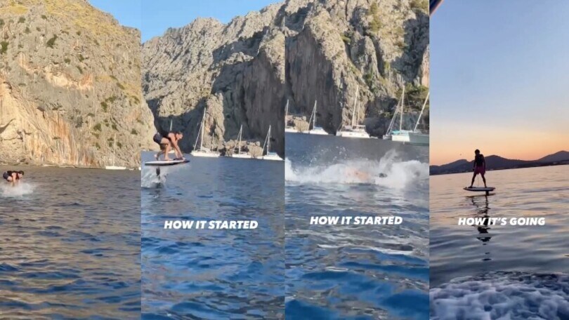 Carlos Sainz, cavalcare le onde con il wakeboard è un disastro!